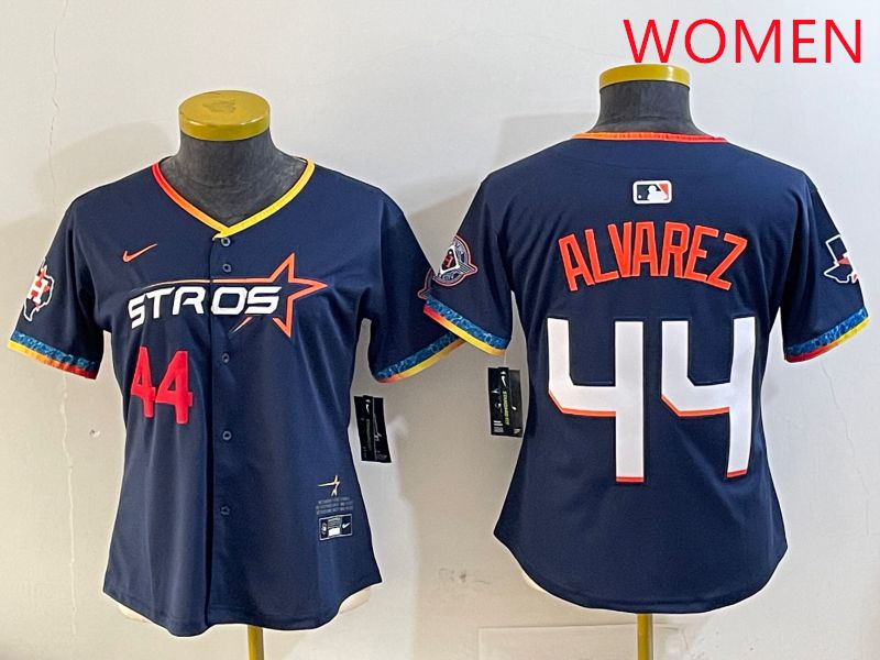 Women Houston Astros #44 Alvarez Drak Blue Fourth generation Joint Name 2025 Nike MLB Jersey style 5->youth mlb jersey->Youth Jersey